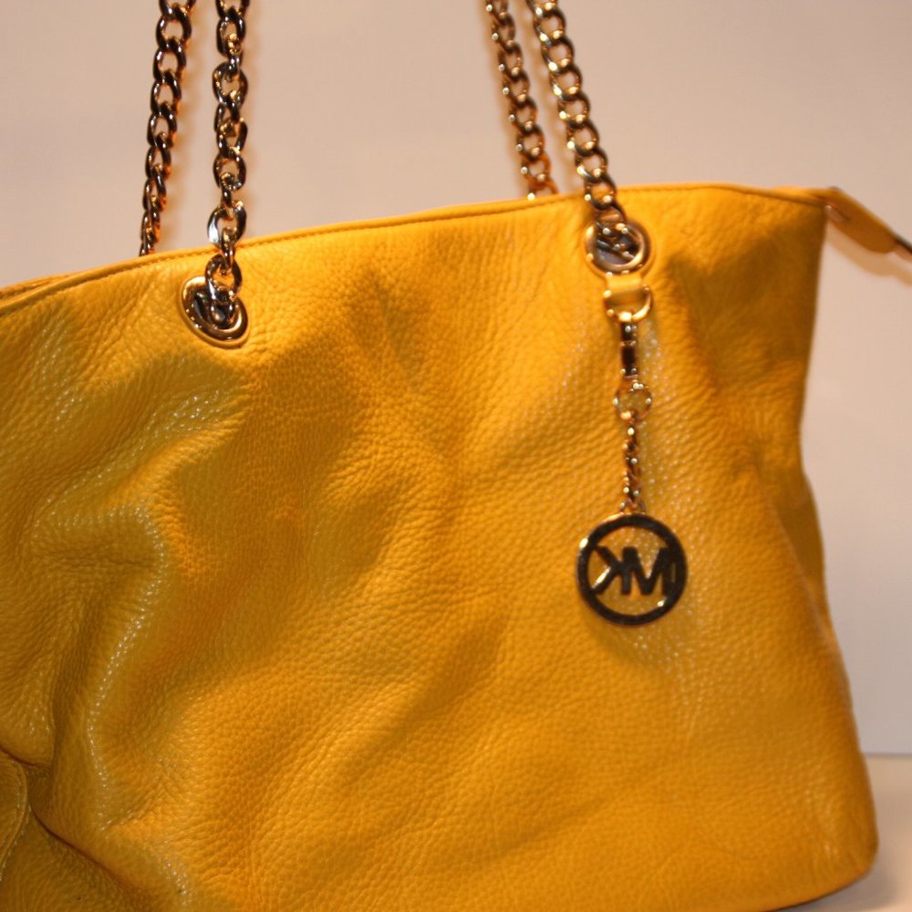 Michael Kors Pebbled Leather Logo Shoulder Bag
